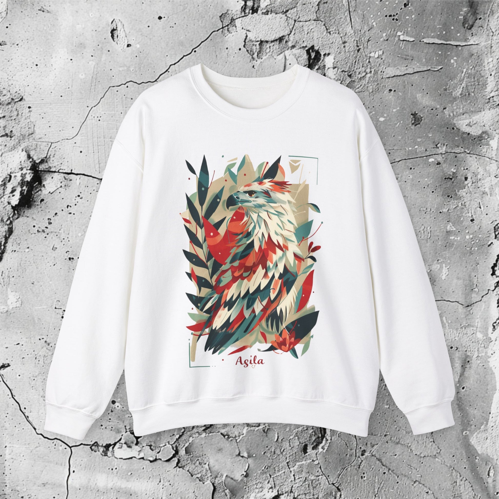 Agila Crewneck Sweatshirt | Modern Filipino Clothing | HINIRANG. Discover the Agila graphic crewneck by Filipino clothing brand, HINIRANG. This modern, stylish heavy blend crewneck combines comfort with a unique design, perfect for any casual outfit. Elevate your wardrobe with this standout piece.