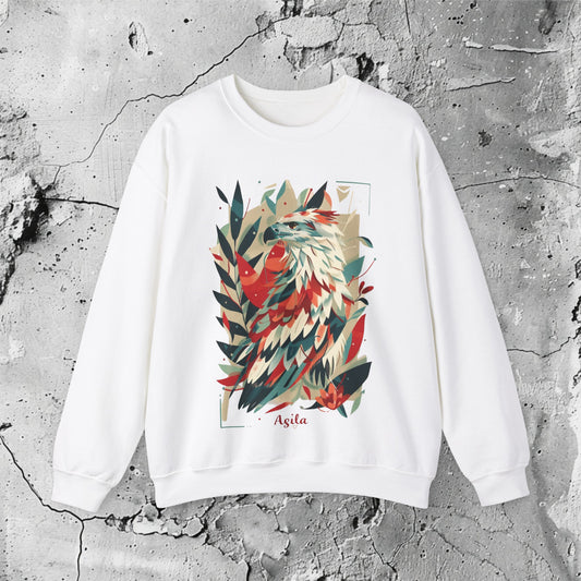 Agila Crewneck Sweatshirt | Modern Filipino Clothing | HINIRANG. Discover the Agila graphic crewneck by Filipino clothing brand, HINIRANG. This modern, stylish heavy blend crewneck combines comfort with a unique design, perfect for any casual outfit. Elevate your wardrobe with this standout piece.