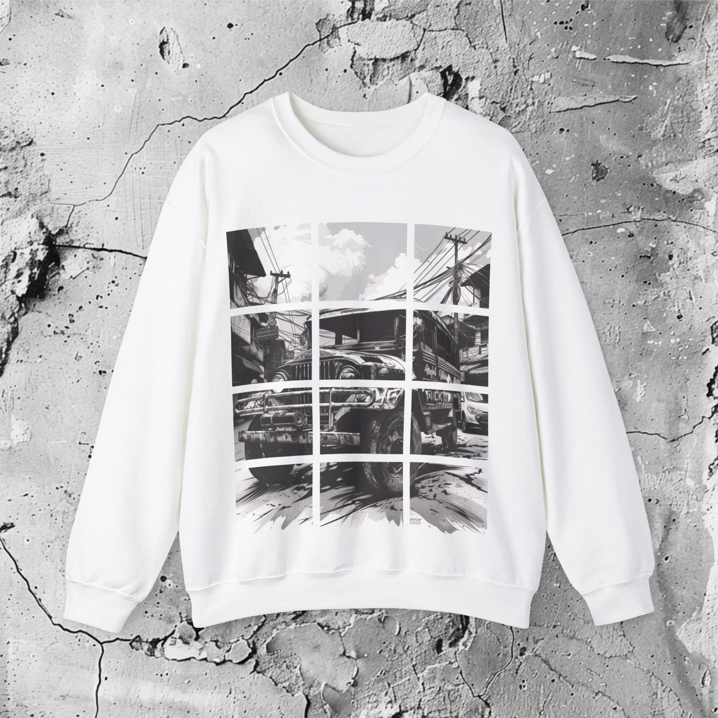 King of Kalsada Crewneck Sweatshirt | Modern Filipino Clothing | HINIRANG. Elevate your style with this Filipino clothing brand, unisex heavy blend crewneck sweatshirt. A cultural icon that reflects the identity, values, and creativity of the Filipino people. Wear the Philippine jeepney with pride!