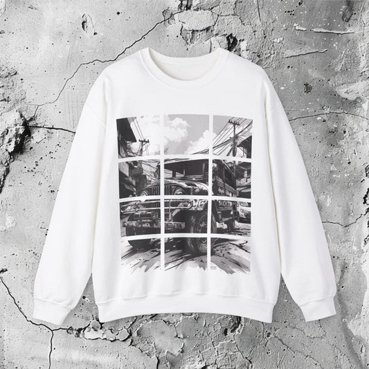 King of Kalsada Crewneck Sweatshirt | Modern Filipino Clothing | HINIRANG. Elevate your style with this Filipino clothing brand, unisex heavy blend crewneck sweatshirt. A cultural icon that reflects the identity, values, and creativity of the Filipino people. Wear the Philippine jeepney with pride!