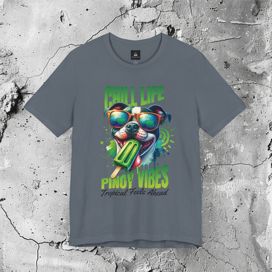 Chill Life Pinoy Vibe Graphic T-Shirt | Filipino Clothing Brand | HINIRANG. Show off your Pinoy pride with the Chill Life Pinoy Vibes graphic t-shirt from Hinirang, your go-to for modern Filipino clothing. Perfect for casual wear and celebrating vibrant Filipino culture!
