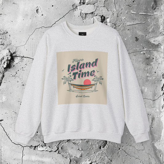 Crewneck Sweatshirt | Filipino Island Time Crewneck Sweatshirt | Filipinbo Clothing Brand | HINIRANG. Relax in style with our Filipino Island Time Crewneck Sweatshirt, a must-have for fans of modern Filipino clothing. Inspired by the laid-back island life of the Philippines, this cozy sweatshirt blends comfort with a fresh, contemporary design. Perfect for those who embrace slow, sun-soaked days.