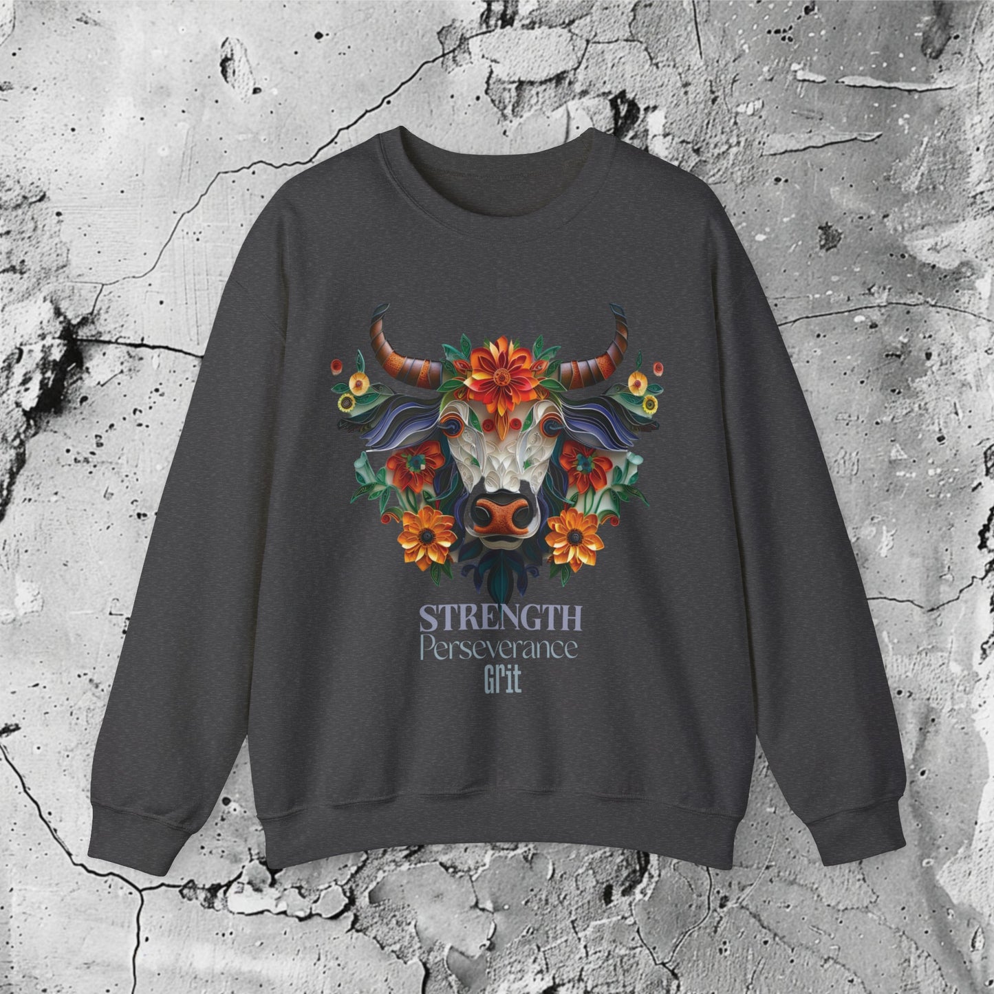 Mud Warrior Crewneck Sweatshirt | Modern Filipino Clothing | HINIRANG. Elevate your style with this Filipino clothing brand, unisex crewneck sweatshirt. The Philippine carabao is a cherished emblem of our roots, embodying strength, perseverance, grit, and a timeless bond with our land. A true mud warrior. Wear it everyday with pride!