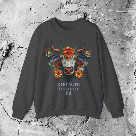Mud Warrior Crewneck Sweatshirt | Modern Filipino Clothing | HINIRANG. Elevate your style with this Filipino clothing brand, unisex crewneck sweatshirt. The Philippine carabao is a cherished emblem of our roots, embodying strength, perseverance, grit, and a timeless bond with our land. A true mud warrior. Wear it everyday with pride!