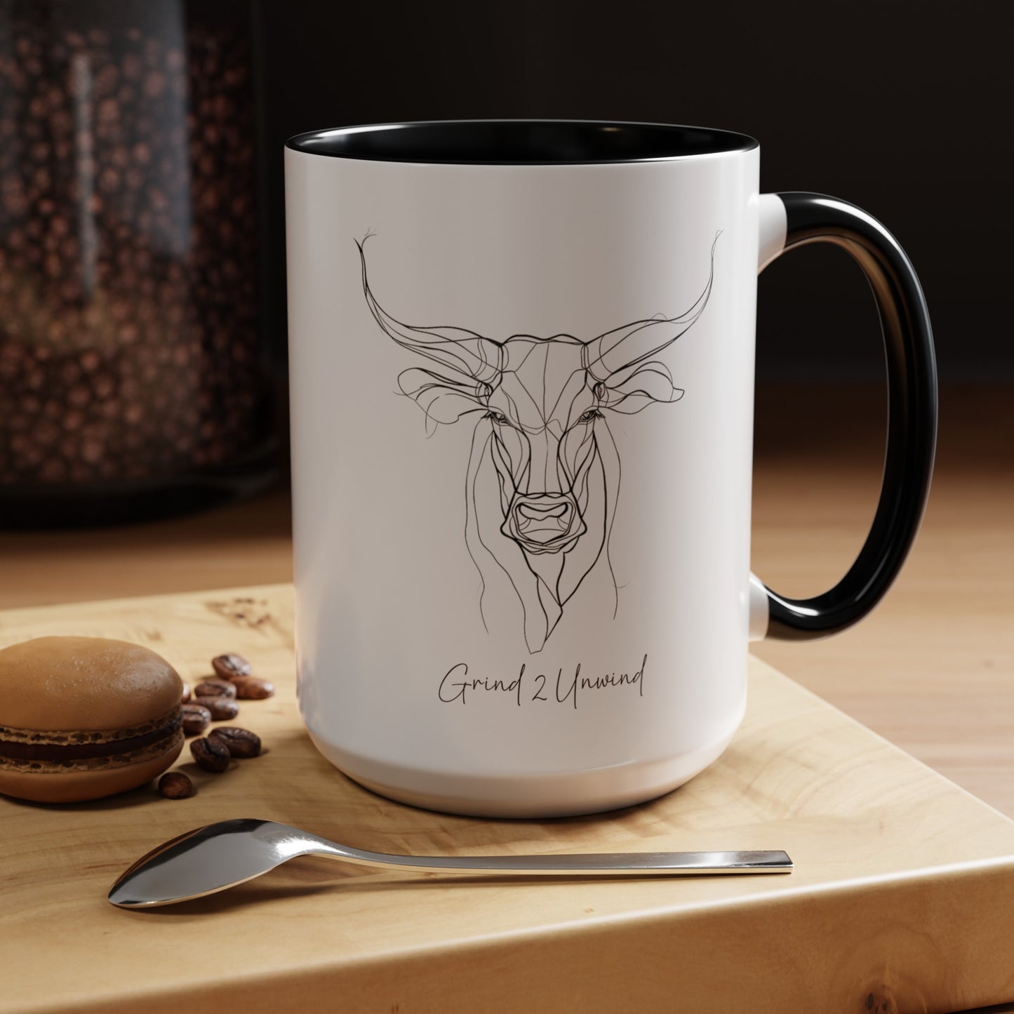 Grind 2 Unwind Coffee Mug, 11 oz, 15 oz