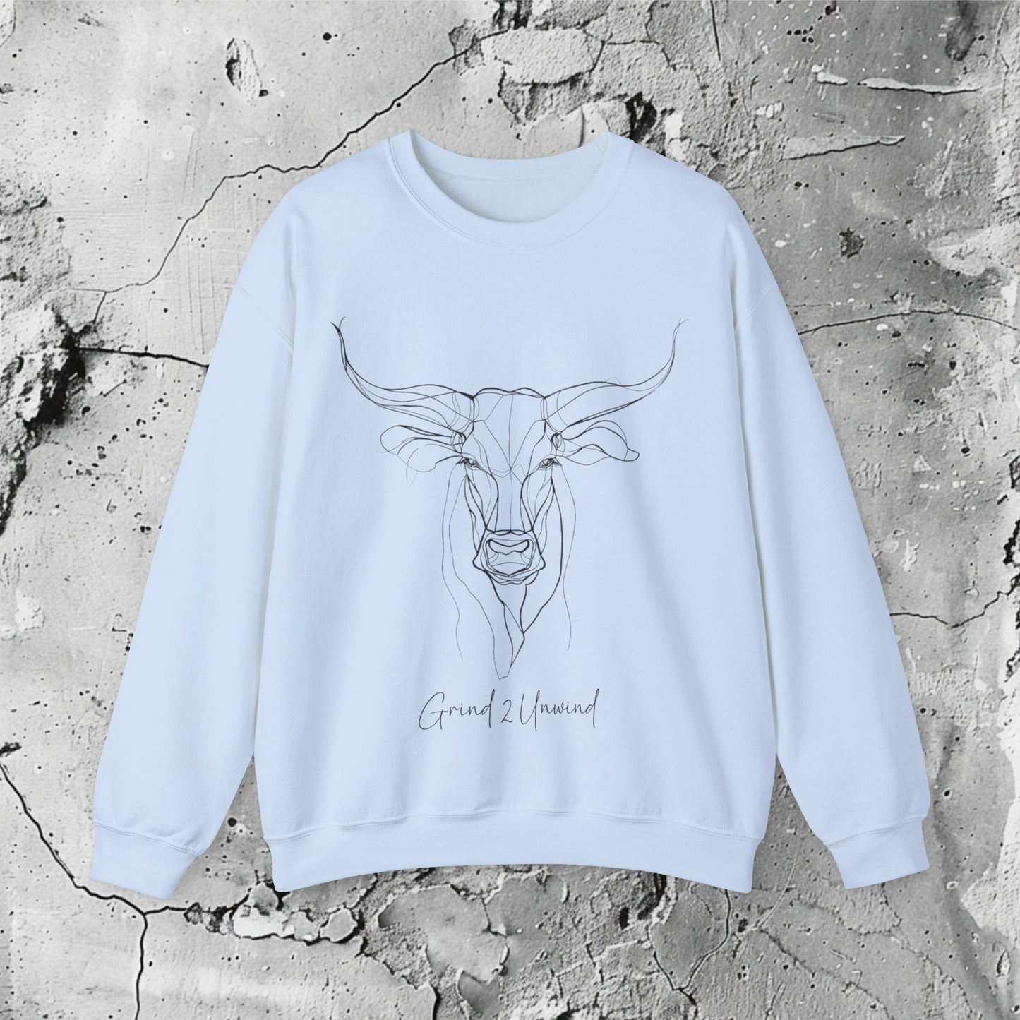 Grind2Unwind Crewneck Sweatshirt | Filipino Clothing Brand | HINIRANG. Discover the Grind 2 Unwind graphic crewneck by HINIRANG, a standout in modern Filipino clothing. This stylish heavy blend crewneck combines comfort with a unique design, perfect for any casual outfit. Elevate your wardrobe with this remarkable piece.