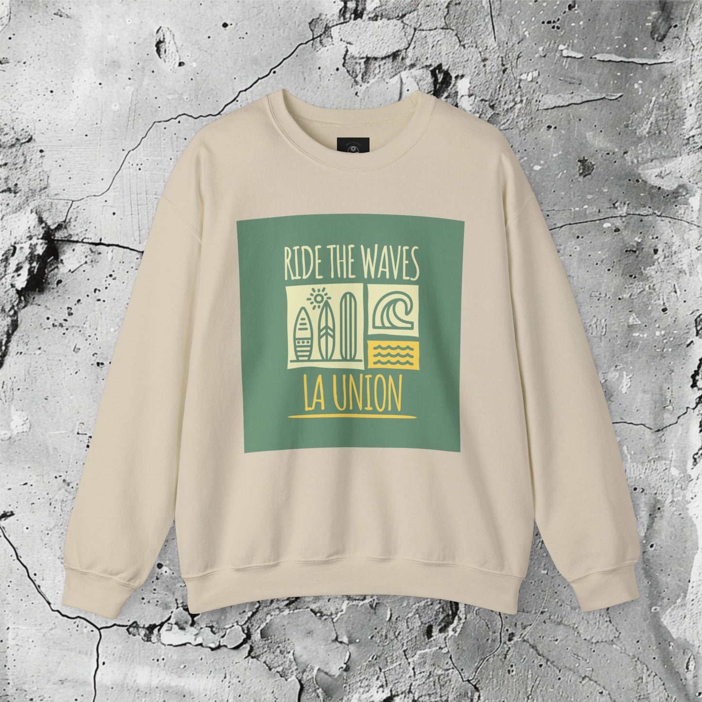 Ride The Waves La Union Crewneck Sweatshirt | Modern Filipino Clothing | HINIRANG. Stay warm while repping La Union’s surf culture with our Ride the Waves Crewneck Sweatshirt, a fresh drop from a Filipino clothing brand that captures the spirit of the waves. Perfect for beach lovers and adventure seekers.