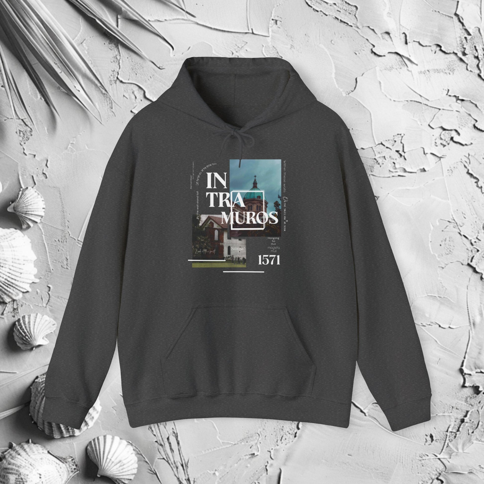 Intramuros Hooded Sweatshirt | Modern Filipino Clothing | HINIRANG. Discover ultimate comfort and style with the Hooded Sweatshirt from Filipino clothing brand, HINIRANG. Perfect for any season, this versatile hoodie combines warmth, quality, and modern design, making it a wardrobe essential.