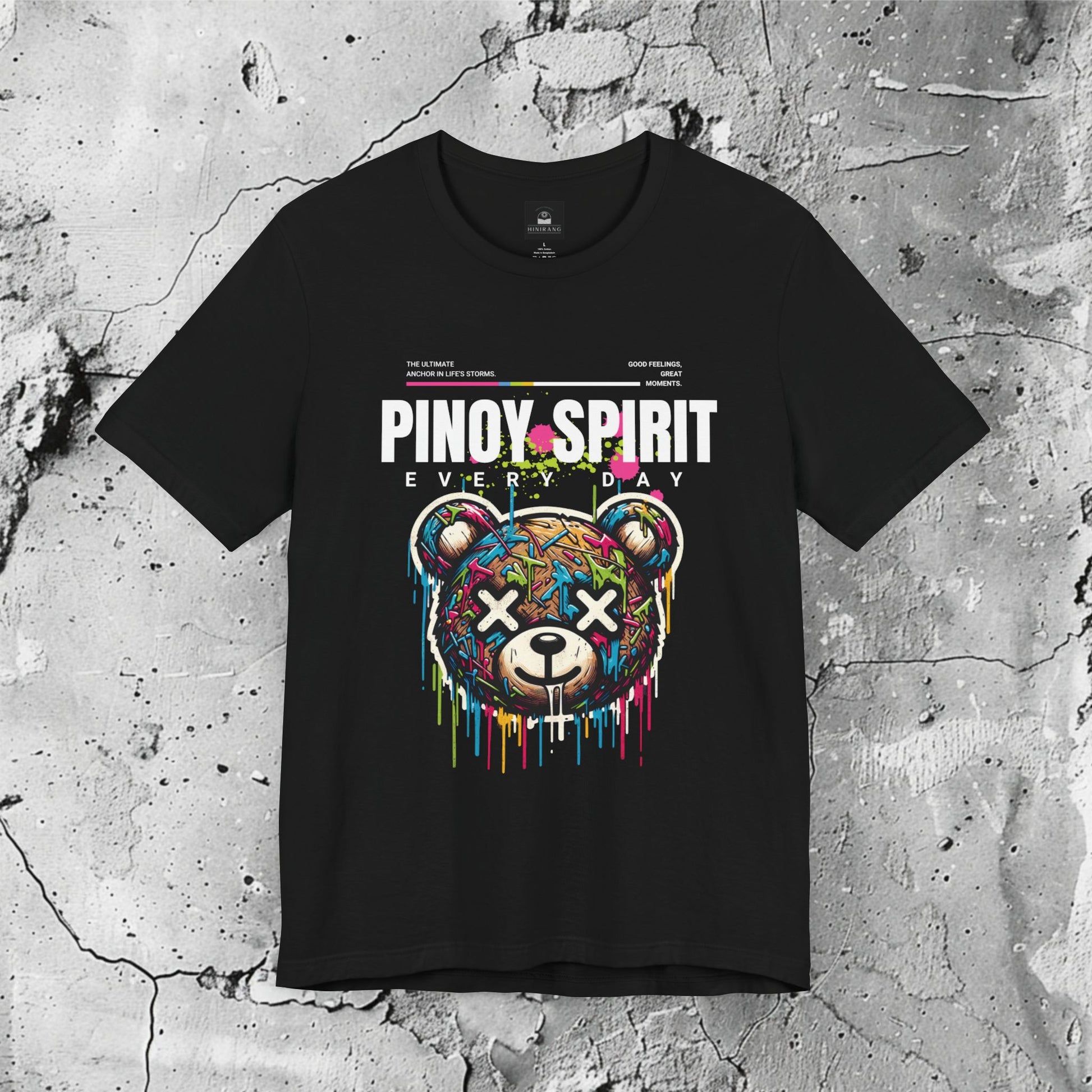 Pinoy Spirit Graphic T-Shirt | Modern Filipino Clothing | HINIRANG. Elevate your style with the "Pinoy Spirit" Graphic T-Shirt from our Filipino clothing brand. Featuring a playful design and crafted for comfort, this tee is a perfect addition to your wardrobe, blending modern fashion with Filipino culture.