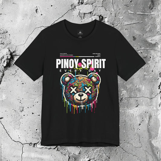 Pinoy Spirit Graphic T-Shirt | Modern Filipino Clothing | HINIRANG. Elevate your style with the "Pinoy Spirit" Graphic T-Shirt from our Filipino clothing brand. Featuring a playful design and crafted for comfort, this tee is a perfect addition to your wardrobe, blending modern fashion with Filipino culture.