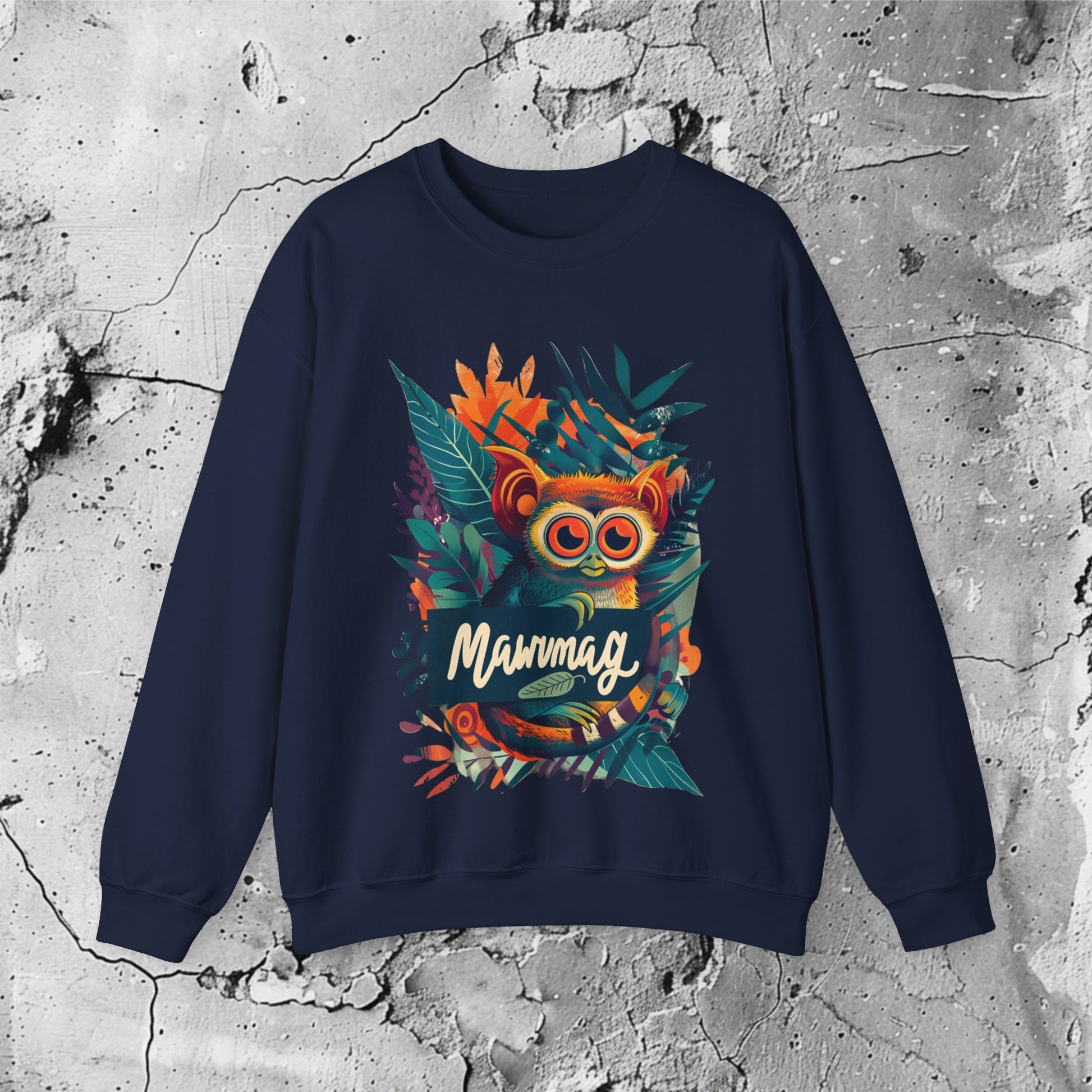 Mawumag Crewneck Sweatshirt | Modern Filipino Clothing | HINIRANG. Discover the Mawumag graphic crewneck by Filipino clothing brand, HINIRANG. This modern, stylish heavy blend crewneck combines comfort with a unique design, perfect for any casual outfit. Elevate your wardrobe with this standout piece.