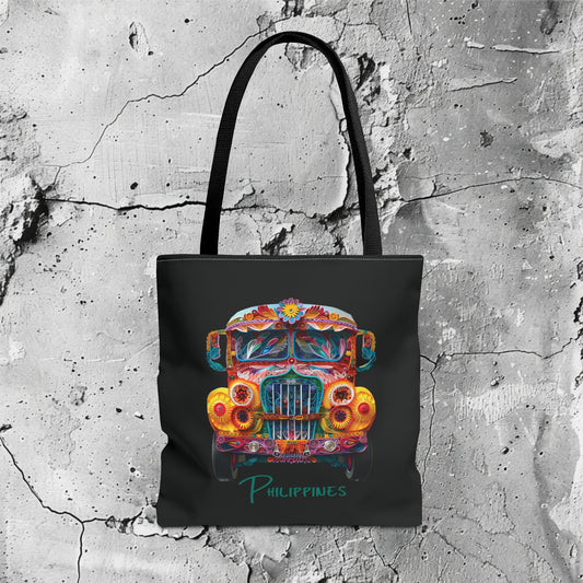 Jeepney Philippines Tote Bag | Filipino Canvas Bag | HINIRANG. Discover practical elegance of Filipino accessories with our versatile Philippine tote bag! Crafted with durable materials and featuring a stylish design, it's the perfect companion for your everyday adventures. From shopping trips to beach days, this spacious tote combines fashion and function effortlessly. Shop now and carry your essentials in style!