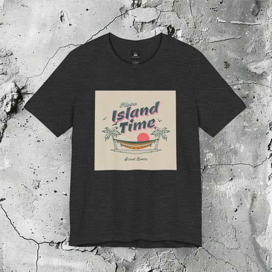 Graphic T-Shirt | Filipino Island Time Graphic T-Shirt | Filipino Clothing Brand | HINIRANG. Discover modern Filipino clothing that captures the ease and serenity of island life with our Filipino Island Time T-Shirt. Inspired by the laid-back rhythms of the Philippines, this tee embodies the warmth of the tropics and the joy of slowing down. Made for those who appreciate life’s simple pleasures, it’s a must-have for your casual wardrobe. Celebrate heritage with a fresh, contemporary style.