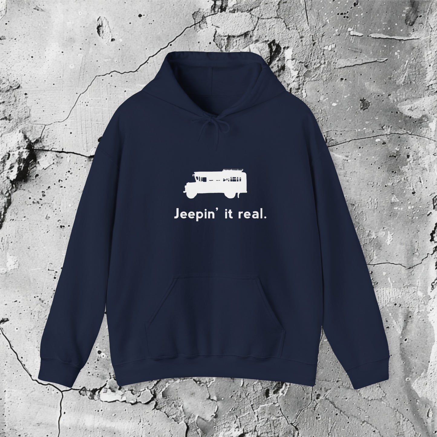 Jeepin' It Real White Graphic Hooded Sweatshirt