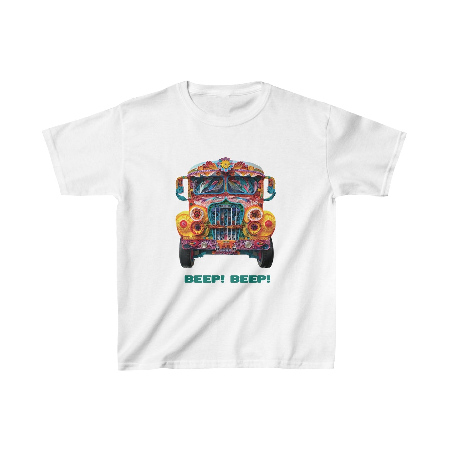 Elevate your kids' style with this Filipino clothing brand, fun graphic t-shirt for kids that is soft to the touch and a great choice for any season. A cultural icon that reflects the identity, values, and creativity of the Filipino people. Wear the Philippine jeepney with pride! Made with 100%, midweight, US cotton Soft to the touch and a great choice for any season Ribbed knit collar for curl resistance Fabric blends: Heather colors - 50% cotton, 50% polyester, Sport Grey - 90% cotton, 10% polyester