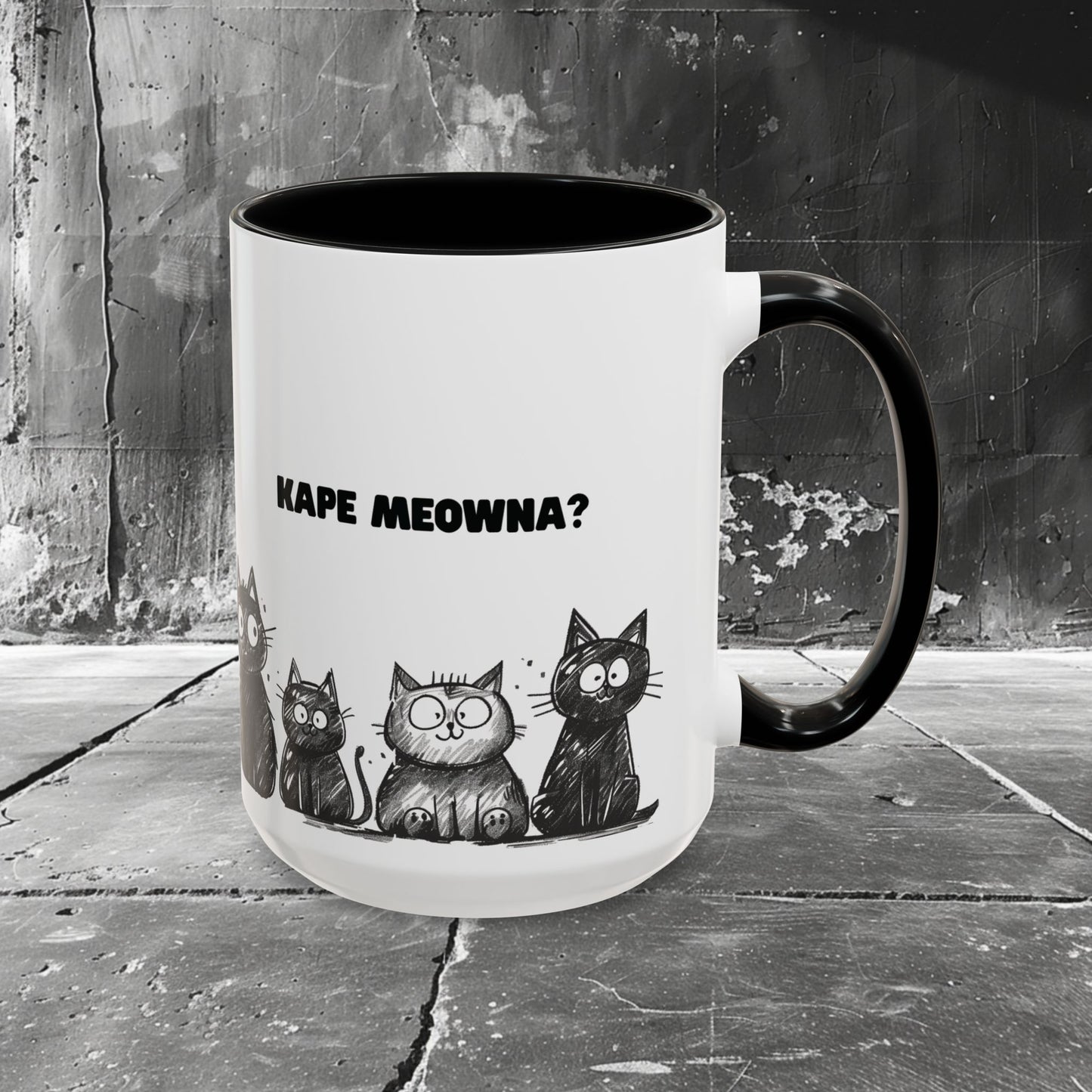 Good Meowning, Kape Meowna! Coffee Mug, 11 oz, 15 oz