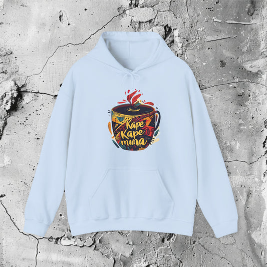 Kape Kape Muna Hooded Sweatshirt | Modern Filipino Clothing | HINIRANG. Discover ultimate comfort and style with Filipino clothing brand, HINIRANG's Hooded Sweatshirt. Perfect for any season, this versatile hoodie combines warmth, quality, and modern design, making it a wardrobe essential.