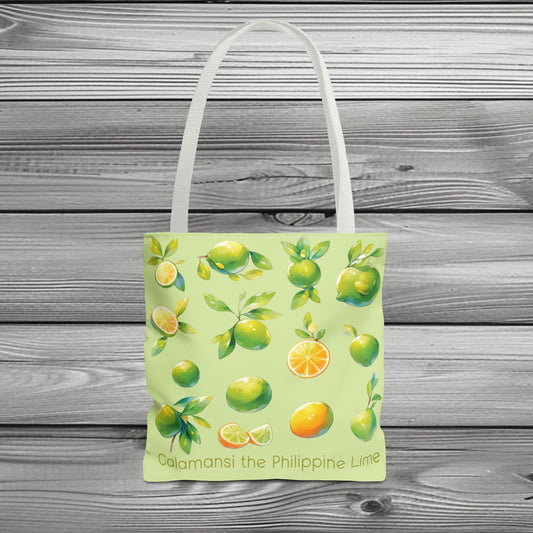 Calamansi The Philippine Lime Tote Bag | Filipino Canvas Bag. Brighten your day with the Calamansi tote bag, a vibrant Philippine tote bag inspired by the iconic local citrus fruit. Perfect for everyday use, this spacious and durable bag combines practicality with a playful nod to Filipino culture.