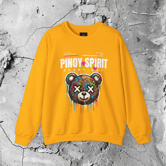 Pinoy Spirit Crewneck Sweatshirt | Modern Filipino Clothing | HINIRANG. Stay warm and stylish with the "Pinoy Spirit" Graphic Crewneck Sweatshirt from our Filipino clothing brand. Crafted for comfort and featuring a bold, playful design, this cozy sweatshirt lets you embrace Filipino culture while showcasing your unique style.