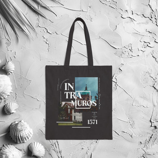 Intramuros Cotton Canvas Tote Bag | Filipino Canvas Bag | HINIRANG. Discover the versatile hanging tote bag by HINIRANG. Made from durable cotton canvas, this stylish Philippine tote bag is perfect for everyday use. Ideal for shopping, beach trips, or as a chic accessory.