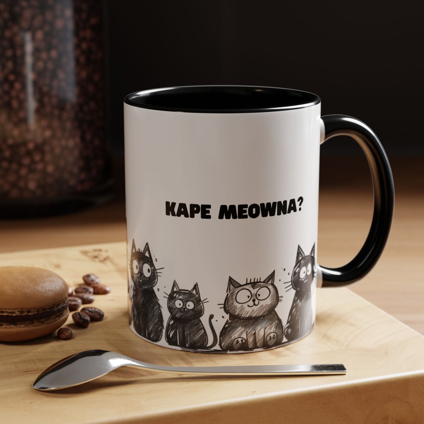 Good Meowning, Kape Meowna! Coffee Mug | Gift Coffee Mug. Kickstart your day with the 'Good Meowning' coffee mug from Hinirang, a charming Filipino coffee mug designed for cat enthusiasts. With its playful and whimsical design, this mug adds a fun twist to your coffee routine, bringing a touch of Filipino culture to your mornings.