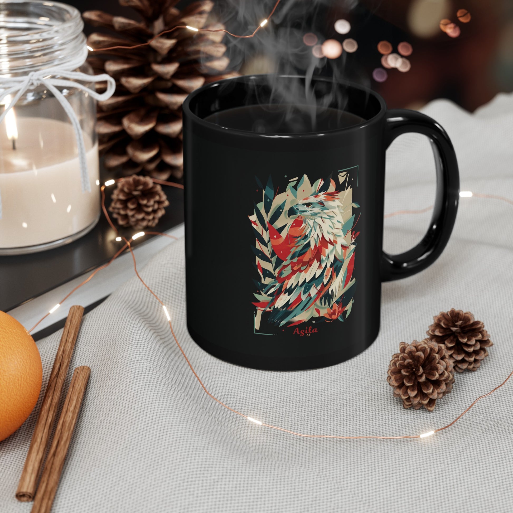 Black Coffee Mug | Glossy ceramic Coffee Mug | HINIRANG