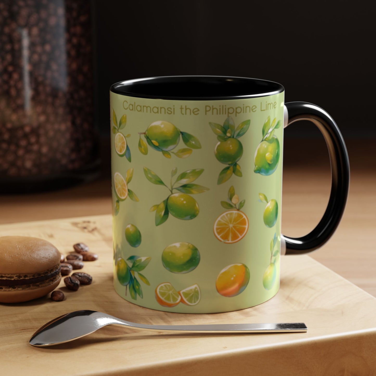 Calamansi The Philippine Lime Coffee Mug | Gift Coffee Mug. Sip in style with the 'Calaminsi the Philippine Lime' coffee mug from Hinirang, a vibrant Filipino coffee mug inspired by the beloved local citrus. Perfect for adding a touch of Filipino flair to your morning routine, this mug combines playful design with a nod to Philippine culture.