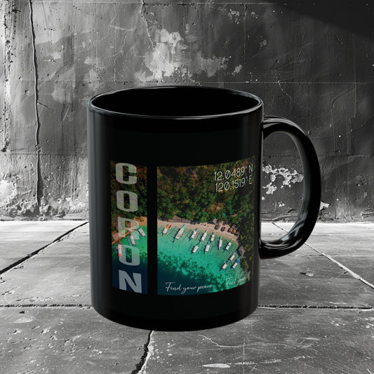 Black Printed Coffee Mug | Coron 11oz Coffee Mug | HINIRANG