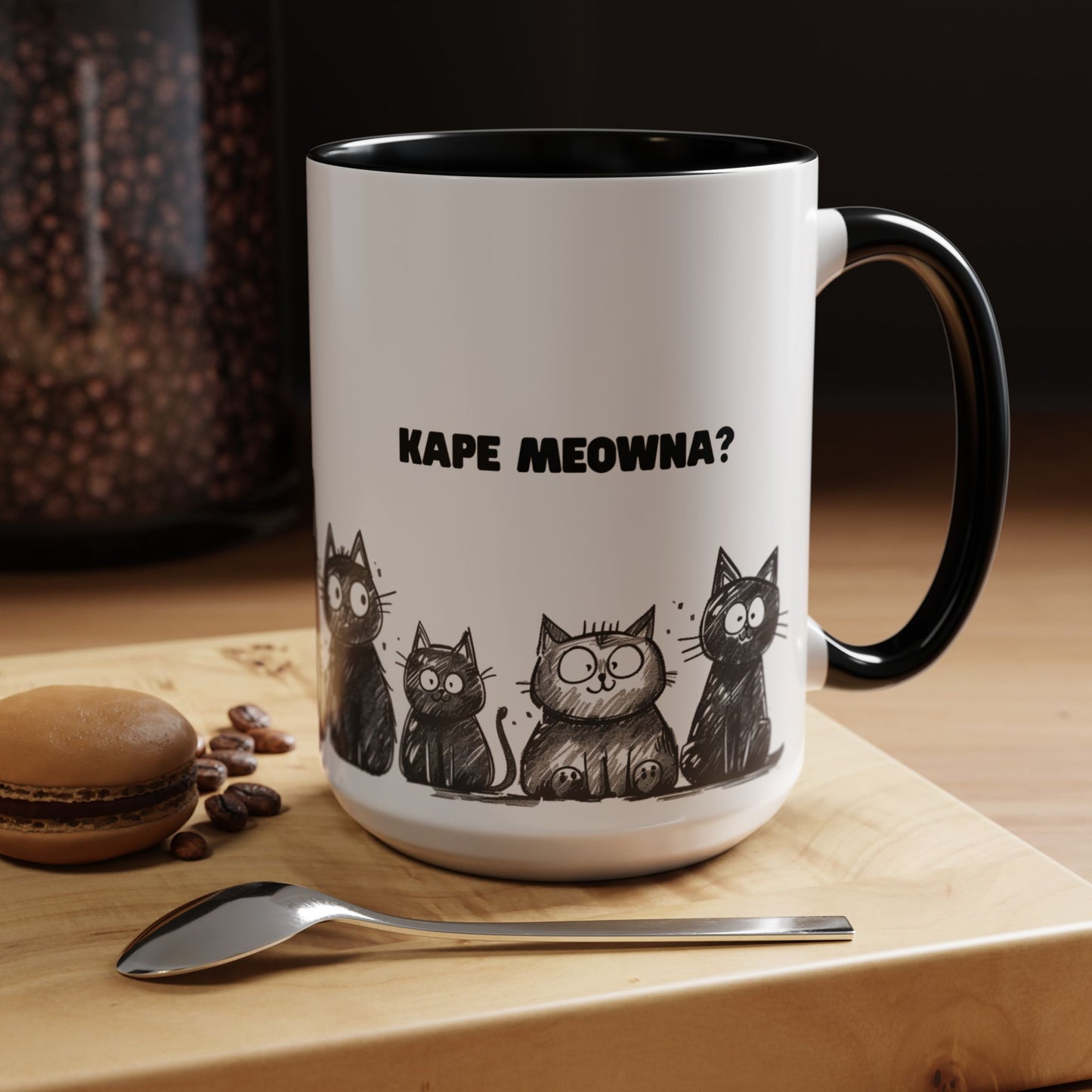 Good Meowning, Kape Meowna! Coffee Mug, 11 oz, 15 oz