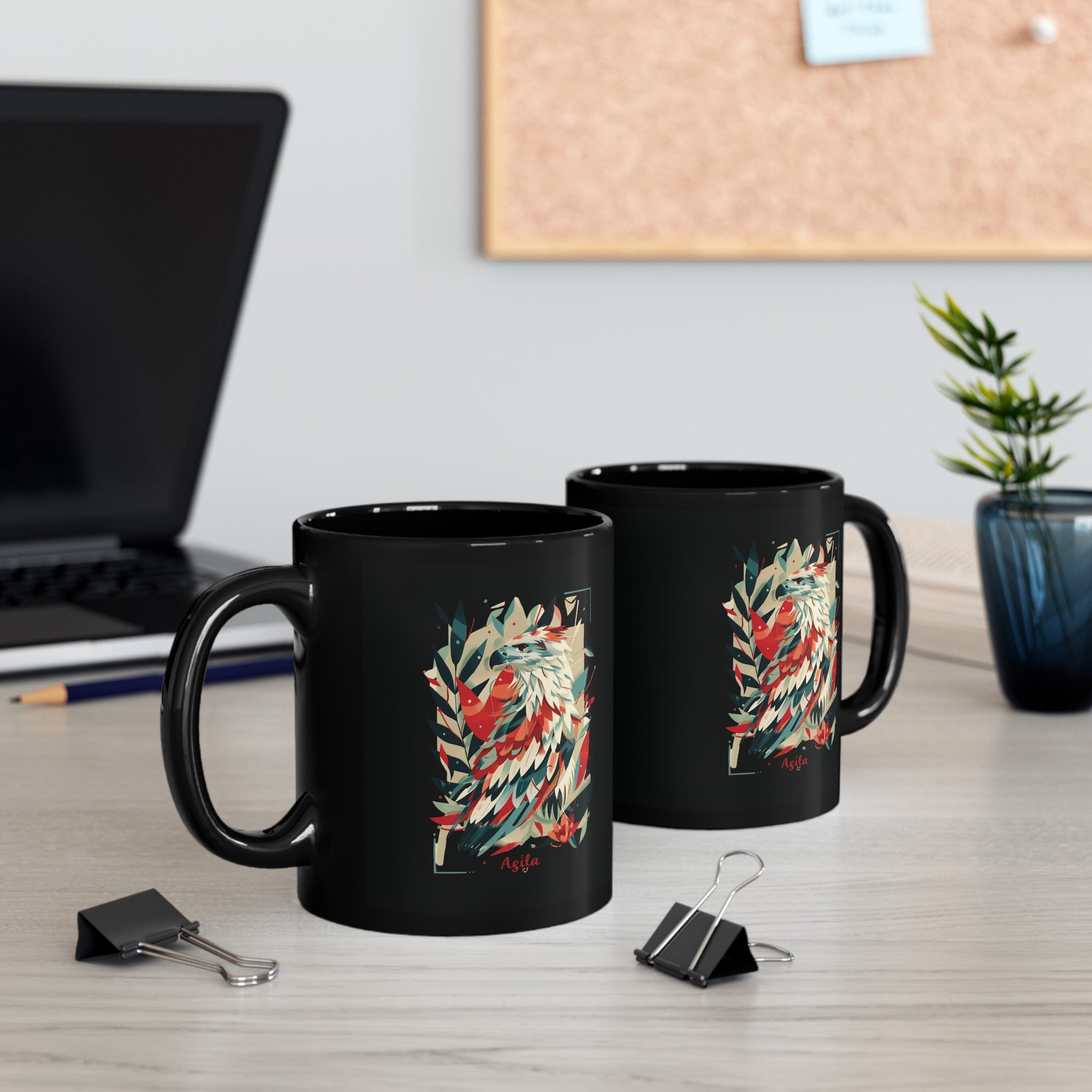 Black Coffee Mug | Glossy ceramic Coffee Mug | HINIRANG\