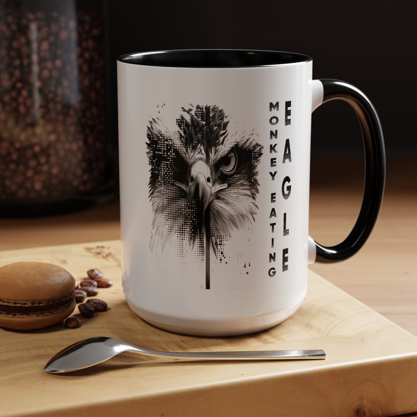 Monkey-Eating Eagle Coffee Mug, 11 oz, 15 oz