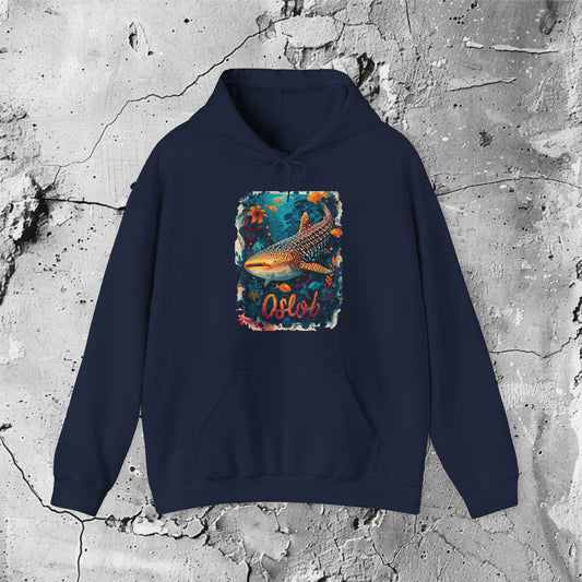 Oslob Hooded Sweatshirt | Modern Filipino Clothing | HINIRANG. Elevate your style with this Filipino clothing brand, unisex heavy blend cotton and polyester hoodie with spacious kangaroo pocket.