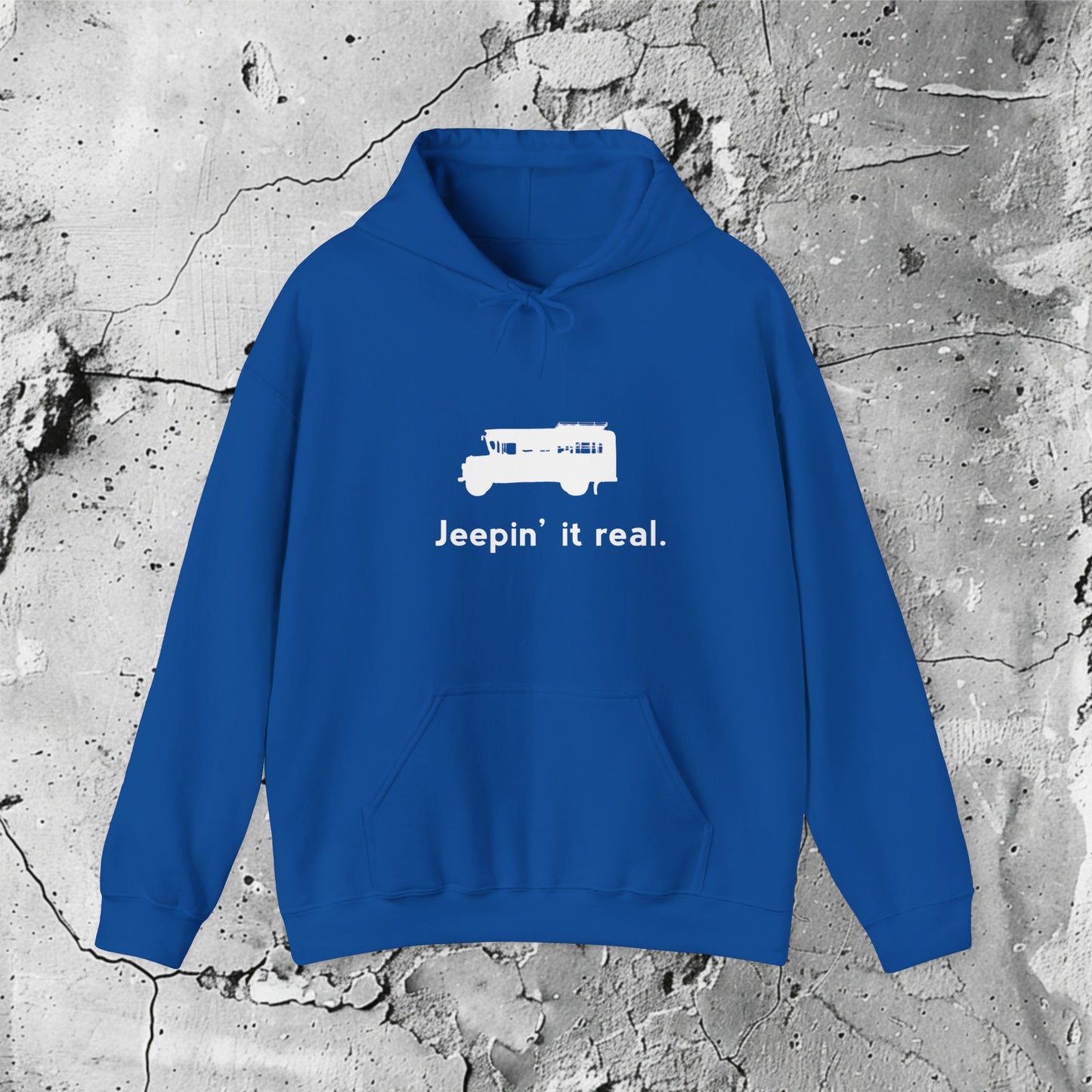 Jeepin' It Real White Graphic Hooded Sweatshirt