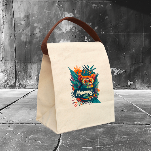 Mawumag Canvas Lunch Bag | Canvas Lunch Bag | HINIRANG. Introducing the stylish Filipino canvas lunch bag, perfect for school or office cafeterias. With its top that rolls down and secures using hook and loop tape, it captures the fashionable look of a paper lunch bag. Crafted from durable 100% cotton canvas, this bag is built to last.