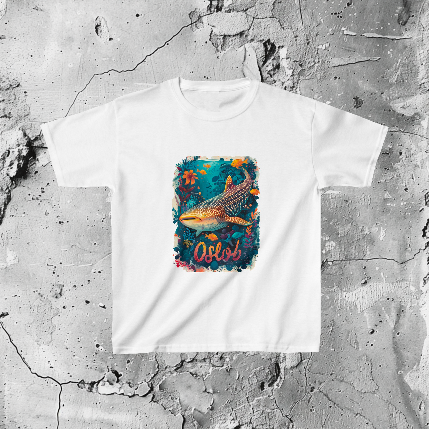 Oslob Kid Graphic T-Shirt | Modern Filipino Clothing | HINIRANG. Boost your kids' style with this fun graphic t-shirt from our Filipino clothing brand, designed to be soft to the touch and perfect for any season.